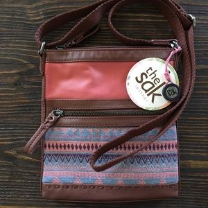 NWT The Sak Cross Body Bag Leather Embroidery!